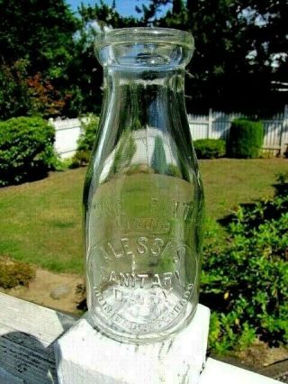 Rare Circa 1914 One Pint Milk Bottle Alessi 