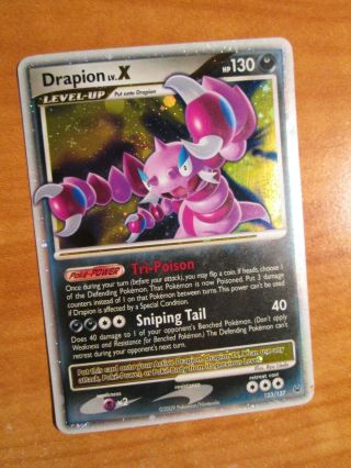Nm Pokemon Drapion Lv.  X Card Platinum Base Set 123/127 Ultra Rare Holo Ap