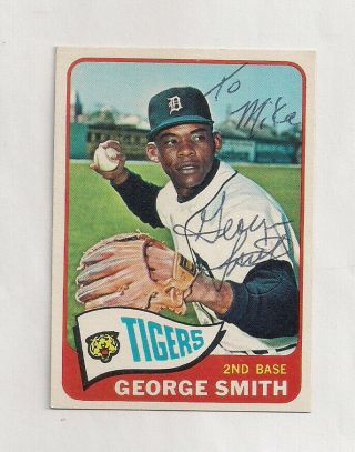 Autographed 1965 Topps 483 George Smith (tigers,  Very Rare & Dec 