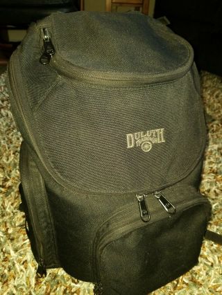 Duluth Trading Company Black Canvas Backpack Rare Bulldozer Style