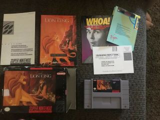 - = Rare = - The Lion King Snes Complete W/ Registration Card