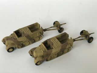 Airfix Ho/oo German Half Track & Gun X 2 Rare Polythene Readymade Models Painted