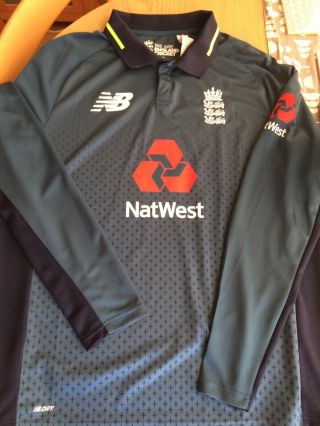 Balance England Cricket Shirt Odi Rare Long Sleeve Large World Cup The Ashes