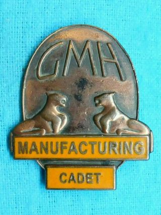 Rare C1940 Gmh Manufacturing Cadet Enamel Pin Back Badge