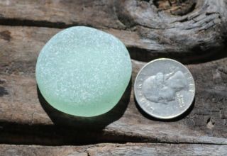 XXL FROSTY SEAGLASS BOTTLE BOTTOM IN RARE SAGE GREEN NEAR FLAWLESS FROM RUSSIA 3