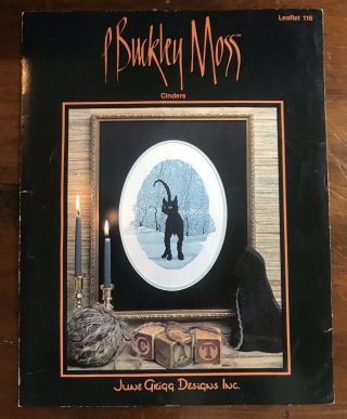 P.  Buckley Moss Cross Stitch Black Cat Cinders 116 Rare Chart