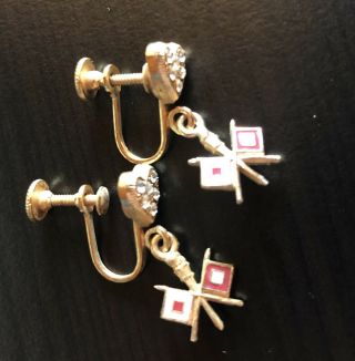 RARE Signal Corp Sweetheart Earrings & Matching Pin from HONG KONG 2