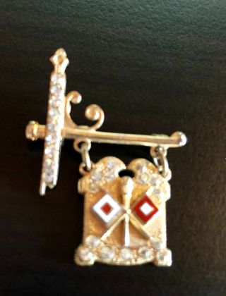 RARE Signal Corp Sweetheart Earrings & Matching Pin from HONG KONG 4