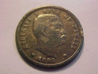 1883 Kingdom Of Hawaii Kalakaua Silver Dime Fine Rare Coin