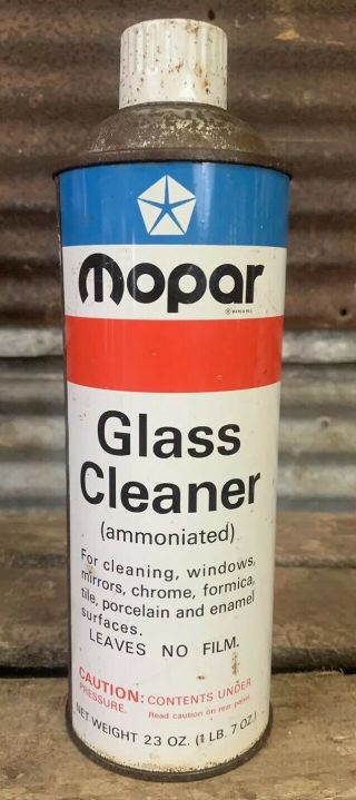 Rare Vtg 1972 70s Mopar Glass Cleaner 23 Oz Chrysler Metal Can Gas Oil Station