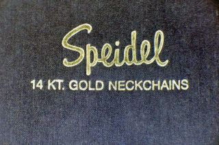 14 - 14K GOLD CHAINS IN A RARE SPEIDEL JEWELRY SALESMAN SAMPLE DISPLAY FOLDER 2