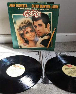 Grease Movie Soundtrack Lp 1978 - Inner Rare Insert - Vinyl Record 2lps Ex Cond