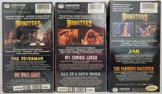 3 HTF VHS Horror Tapes MONSTERS My Zombie Lover,  Jar,  Feverman RARE OOP - read 2