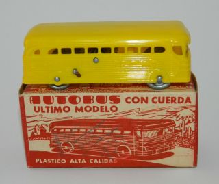 Vintage Rare Nosco Bus Greyhound Wind Up Toy Mexican Car 50 