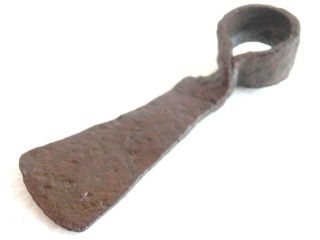 ANTIQUE 18th C.  Wrought Iron Blacksmith Made HOE GRUBBER DIBBLE Old Plant RARE 4