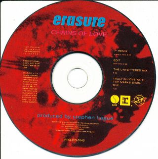 Erasure Chains Of Love Stephen Hague Mispress Rare 1988 Promo Cd 4 Track Single