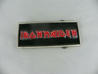 Vintage Iron Maiden Belt Buckle Enamel Logo Rare