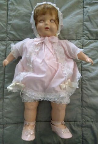 Rare 100,  Year Old Vintage Collectible 18 " Blue - Eyed Effanbee Antique Doll