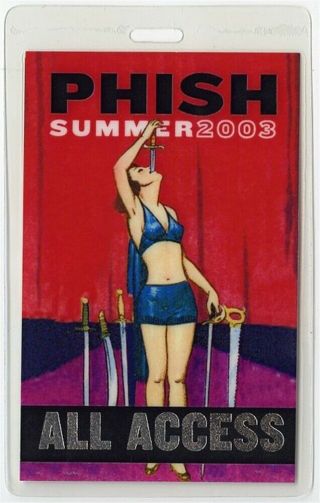 Phish Authentic 2003 Concert Tour Laminated Backstage Pass Rare Collectible