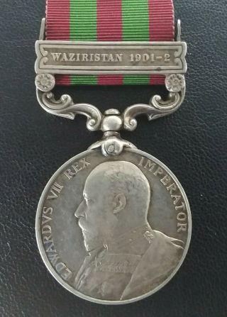 British Indian Medal With Rare Waziristan 1901 - 02 Clasp 4th Sikh Battalion