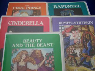 Rare Vtg Childrens 5 Classic Books On Cassettes Audio W/ Storybks Rapunzel,