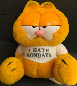 Vintage 1981 Ufs 8” Garfield - I Hate Monday’s Plush Toy Stuffed Animal Rare