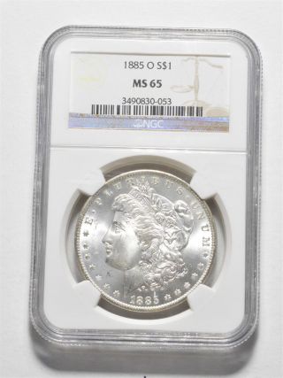 Ms65 1885 - O Morgan Silver Dollar Ngc Graded Rare In Choice Unc 060
