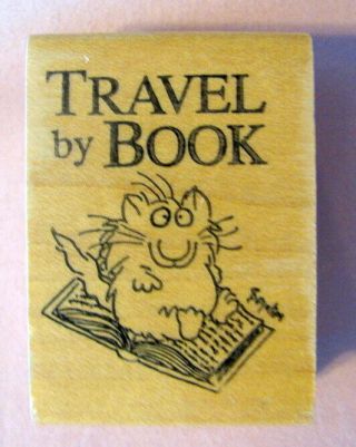 Rare Kidstamps Sandra Boynton Travel By Book Rubber Stamp Cat Teachers Reading