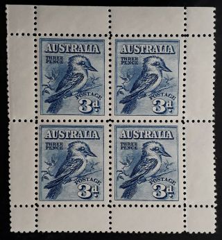 Rare 1928 Australia 3d Blue Kookaburra Melbourne Exhibition Minisheet Muh