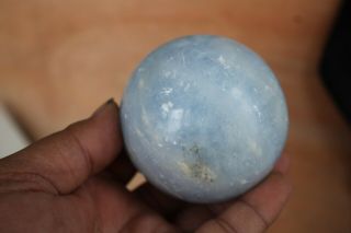 501g Rare Natural Sky Blue Celestite Crystal Sphere Ball Healing