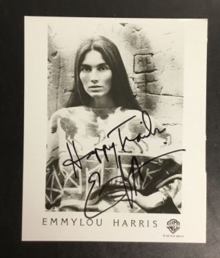 Rare Emmylou Harris Signed Autograph Promo Photo 8x10 Country Music