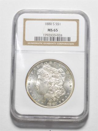 Ms65 1880 - S Morgan Silver Dollar Ngc Graded Rare In Choice Unc 051