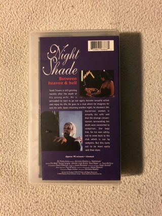 Night Shade VHS Unrated Rare OOP HTF 2