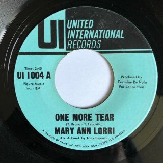 Rare ' 64 Northern Soul UI 45 Mary Ann Lorri - I Wanna Thank You / One More Tear 2