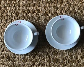 Rare Hediard Cup/saucer White W/red H