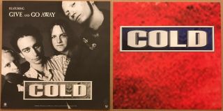 Cold Rare Set Of 2 Double Sided Promo Poster Flat For 1997 Cd 12x12 Usa