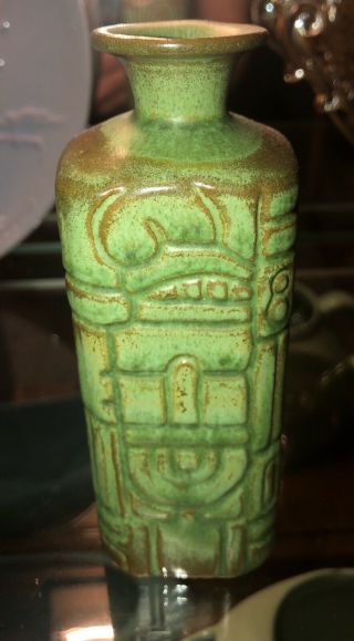 Frankoma Pottery Rare Small Vinegar Vase 7r 1942 Only Mayan Aztec Ada Clay