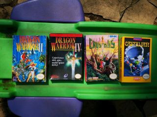 Nes Nintendo Game Rom Box S X2 Dragon Warrior Iv 4 & 2 Ii Rare Only Boxes