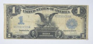 Rare 1899 Black Eagle $1.  00 Large Size Us Silver Certificate - Iconic Note 983