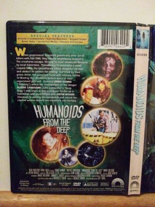 Humanoids from the Deep (DVD 2003) OOP very rare - Emma samms - disc - Authentic 2