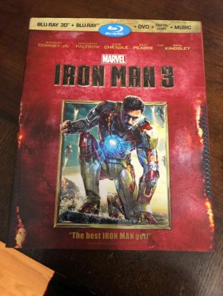 Iron Man 3 (blu - Ray).  Very Rare.  Slipcover.  Avengers
