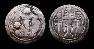 Rare Sasanian Empire Silver Drachm Shapur Iii 383 - 388 Ad 3.  5 Gm Very Fine