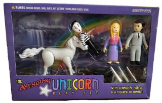 Rare Still The Avenging Unicorn Play Set 3 Figures And 4 Magical Horns