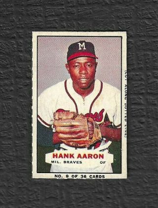 1963 Bazooka Hank Aaron Box Back Card 9 Of 36 Rare Find
