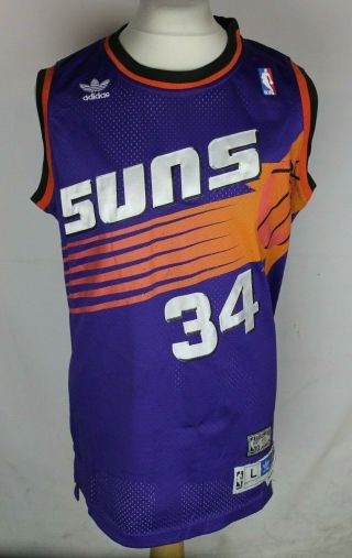 Barkley 34 Phoenix Suns Basketball Jersey Mens Large Adidas Originals Rare