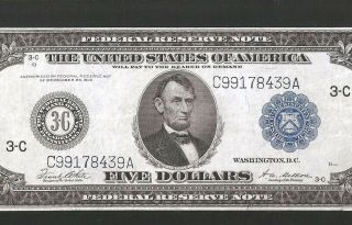 Rare Type C Philadelphia 1914 $5 Federal Reserve Note
