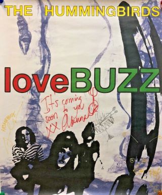 The Hummingbirds Love Buzz Promo Poster True Vintage Autographed Signed Rare