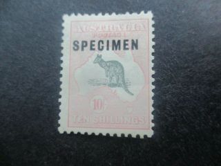 Kangaroo Stamps: 10/ - Pink Smw Specimen - Rare (d151)
