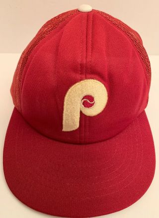 Vintage 1980’s Philadelphia Phillies Mlb Baseball Snap Back Trucker Hat Cap Rare