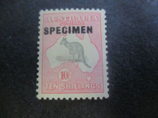 Kangaroo Stamps: 10/ - Pink Specimen C Of A Watermark - Rare (f79)
